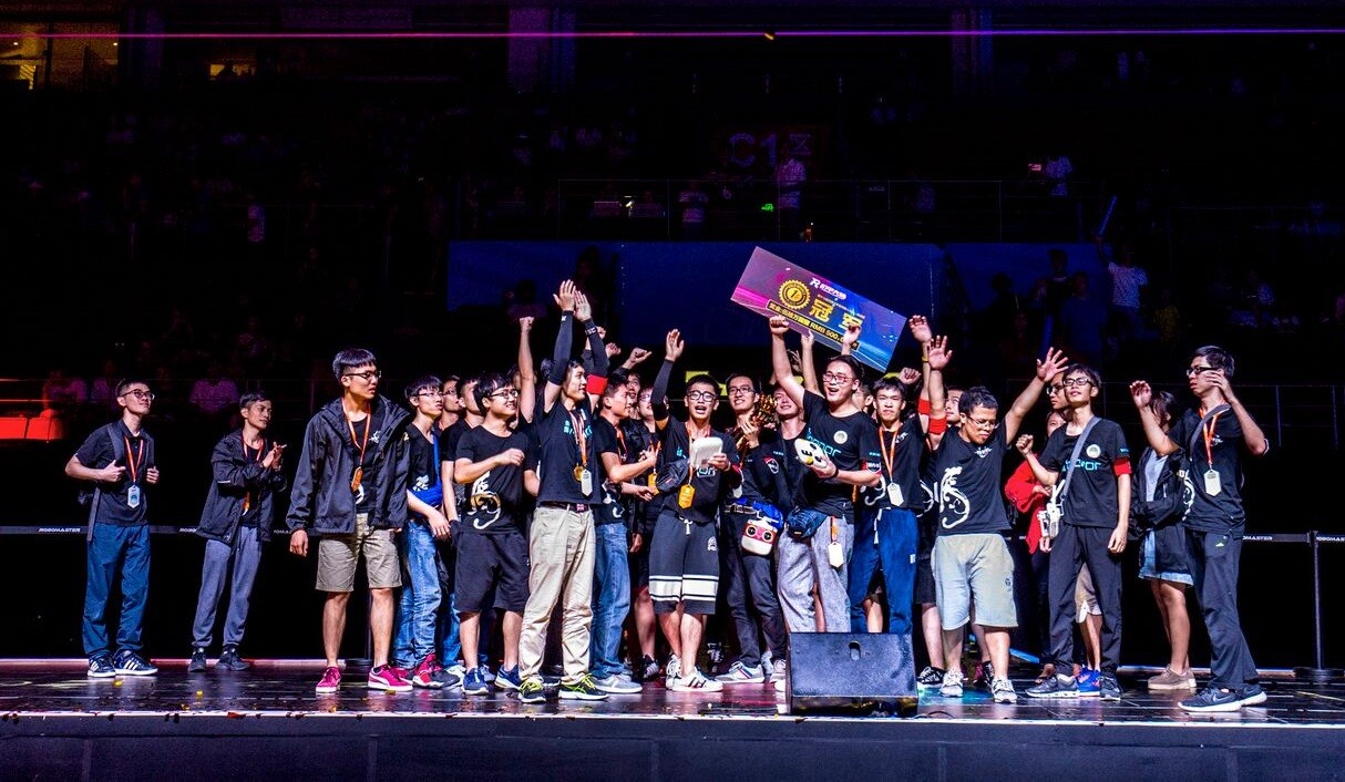 Defending champions, South China University of Technology, celebrate their RoboMaster victory. (Picture: DJI)