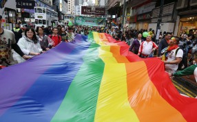 Protesters marching on Hong Kong Island last November during the annual Hong Kong Pride Parade. Photo: Dickson Lee