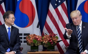 Donald Trump’s trip marks the first visit to Seoul by a foreign head of state since Moon Jae-in took office in May. Photo: AFP