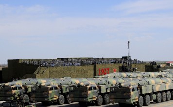 China’s missiles featured in a parade held to mark the 90th anniversary of the founding of the People’s Liberation Army earlier this year. Photo: AP