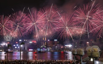 National Day celebrations ended with a 23-minute fireworks display over Victoria Harbour at 9pm. Photo: Dickson Lee