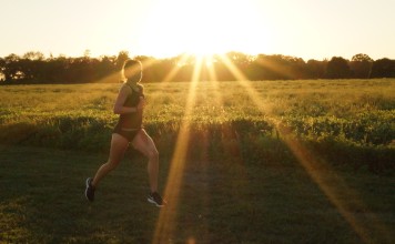 A runner in the fields. Photo: Mary Hui