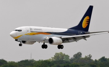 The passenger was removed from the Jet Airways flight after typing ‘terrorist’ into his phone. Photo: Reuters