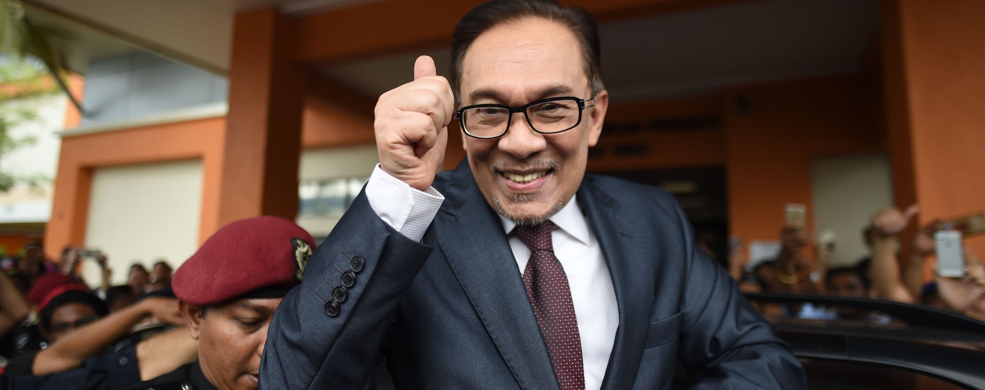 Anwar Ibrahim after his release in Kuala Lumpur. Photo: AFP