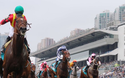 Joao Moreira pilots Maurice to a comprehensive victory in the Champions Mile at Sha Tin on Sunday. Photos: Kenneth Chan