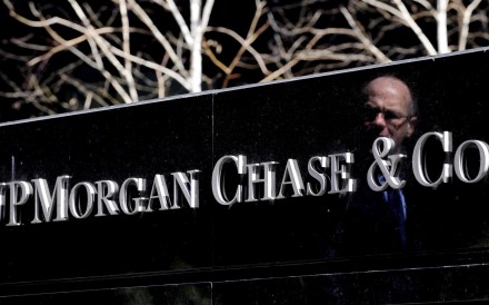 A file picture dated 16 April 2009 shows a sign at a JPMorgan Chase building in New York. Photo: EPA
