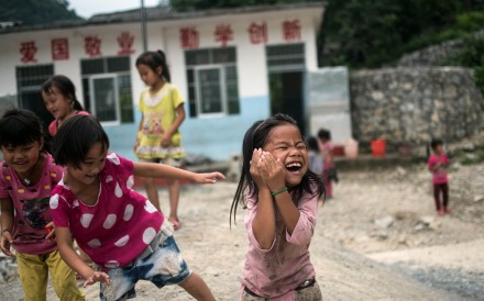 A file photo of young girls playing in an impoverished village in China. Photo: AFP