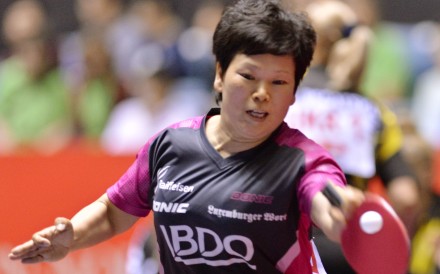 Luxembourg’s Ni Xialian in action at the 2014 World Team Table Tennis Championships when she was a sprightly 51. Photo: AFP Luxembourg’s Ni Xialian in action at the 2014 World Team Table Tennis Championships when she was a sprightly 51. Photo: AFP