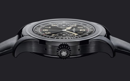 Side view of the Montblanc Summit smartwatch.