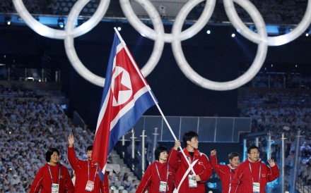 A file photo North Korean athletes at the opening ceremony of the Vancouver 2010 Olympics. Photo: AP