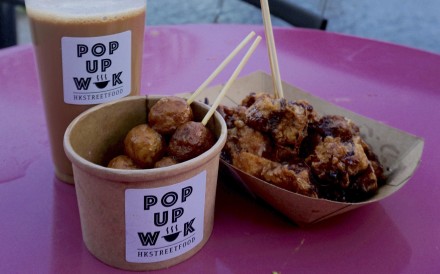 Bubblewrap in London began as a student business project, and adapted egg waffles recipe to fit UK tastes; Pop Up Wok in Newcastle, started by homesick Hongkongers, serves silk stocking tea and snacks like curried fish balls