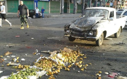 The aftermath of a suicide bomb in Sweida. Photo: Reuters