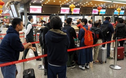 Businesspeople and holidaymakers were left stranded at Taiwan’s airports on Friday as pilots from China Airlines went on strike. Photo: EPA-EFE