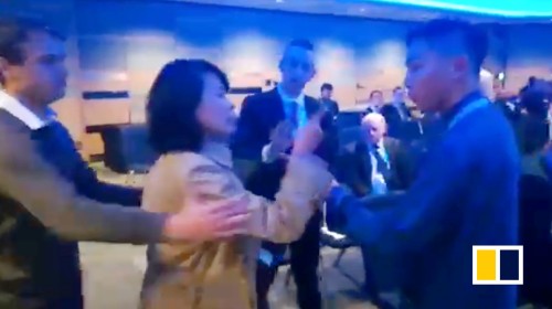 Chinese journalist who slapped volunteer at event on Hong Kong released by British police