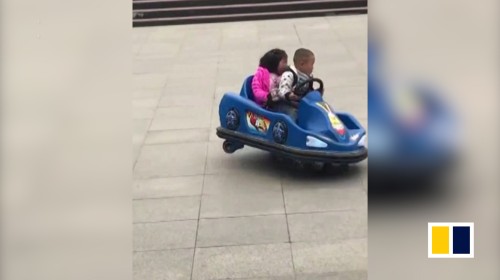 Chinese three-year-old's drifting skills
