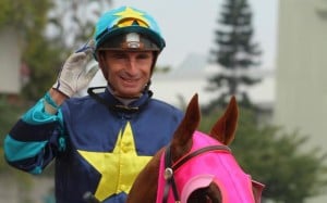 Gerald Mosse is a happy man after breaking his unwanted streak on Leo's Pride. Photo: Kenneth Chan