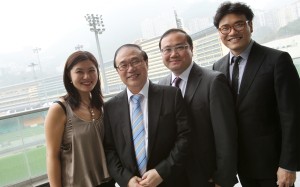 Siu Pak-kwan (second from left) with his three children - Connie, Edmond and Martin. The family is one of Hong Kong's most successful racing families, but has had little luck in the BMW Hong Kong Derby. Photo: David Wong