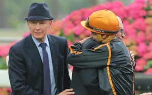 Able Friend's trainer, owner and jockey - John Moore, Dr Cornel Li and Joao Moreira. Photos: Kenneth Chan