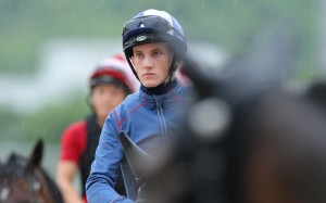Chad Schofield in trackwork yesterday. He is "looking forward to riding with the best and soaking it all up". Photos: Kenneth Chan