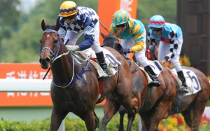 I'm In Charge (Matthew Chadwick) takes advantage of his light weight to win the HKSAR Chief Executive's Cup, a third win in the race for trainer Caspar Fownes. Photos: Kenneth Chan