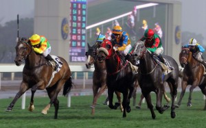 Nel Callan cruises to an easy win aboard Mighty Maverick that gave the Cruz clan their first Hong Kong winner at Sha Tin. Photos: Kenneth Chan
