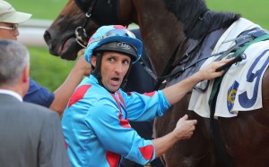 Neil Callan managed to get the most out of Avellino to make it a winning double, having earlier partnered Sir John. Photo: Kenneth Chan