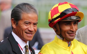 Tony Cruz and Karis Teetan are all smiles after Blazing Pass’ victory. Photo: Kenneth Chan