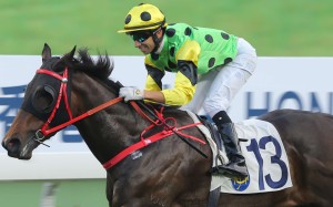 Joao Moreira smiles like the Cheshire Cat as Nothingilikemore obliterates his rivals. Photos: Kenneth Chan