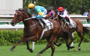 Rocketeer (Douglas Whyte) storms away for an impressive win over 2,000m on June 4 at Sha Tin. Photos: Kenneth Chan