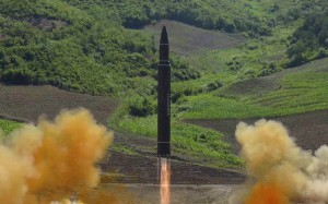 A file picture of the test launch of a North Korean intercontinental ballistic missile last month. Photo: AP