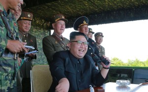 North Korean leader Kim Jong-un presides over a target strike exercise conducted by the Korean People’s Army at an undisclosed location, in an undated photo released on August 26. North Korea fired three short-range ballistic missiles on the day, the US military said. Photo: AFP/ KCNA via KNS