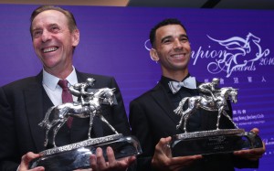 John Size (left) won the champion trainer award for the 2016-17 season. Photos: Kenneth Chan