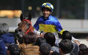 Jockey Joao Moreira celebrates a winner at Happy Valley. Photos: Kenneth Chan