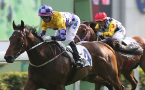 Joao Moreira guides Easy Go Easy Win to victory. Photos: Kenneth Chan