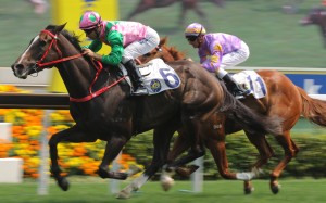 Joao Moreira guides Aerohappiness to victory in April. Photos: Kenneth Chan