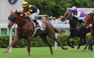 Glorious Forever races away to smash the Sha Tin track record with Zac Purton riding last season. Photos: Kenneth Chan