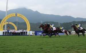 Horses gallop at the opening of the Hong Kong Jockey Club’s Conghua Racecourse. Photo: Kenneth Chan