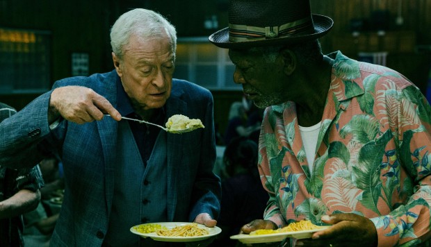 film review   style michael caine morgan freeman  alan