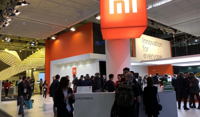 Xiaomi's booth at Mobile World Congress in Barcelona in 2018.