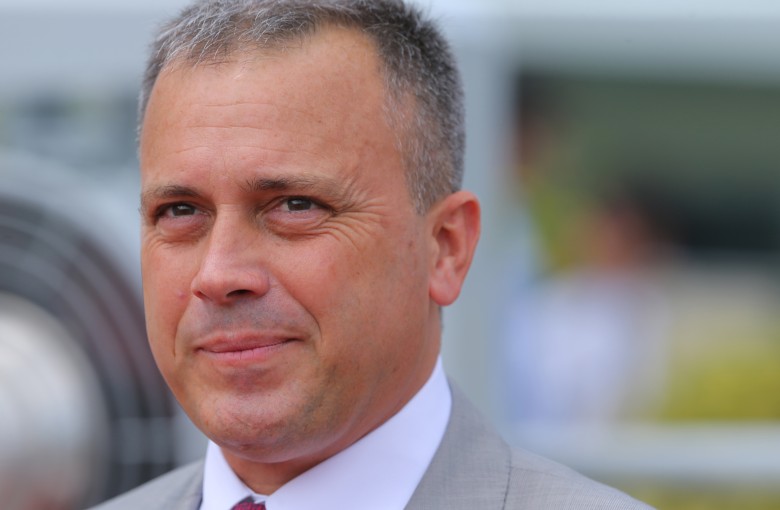 Caspar Fownes is set for a big night in Dubai on March 26, with Gun Pit to contest the world’s richest race, the World Cup, and Domineer to run in the Golden Shaheen. Photo: Kenneth Chan