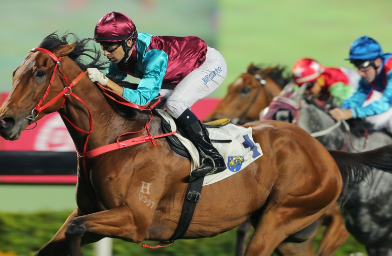 Joao Moreira guides Beat The Clock to a convincing victory at Sha Tin on Sunday. Photo: Kenneth Chan