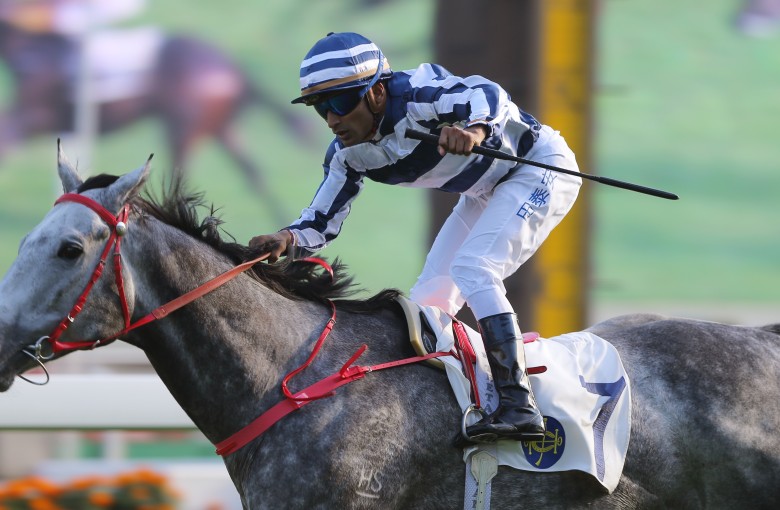 The grey wins his third race from his past four starts by taking out the Chevalier Cup, forming part of a treble for jockey Karis Teetan