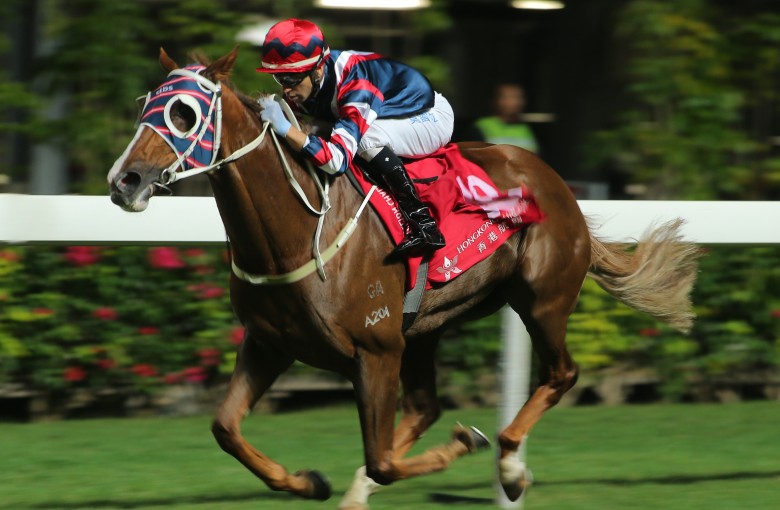 Mister Monte scoots away for Joao Moreira to win on December 13 at Happy Valley. Photos: Kenneth Chan.