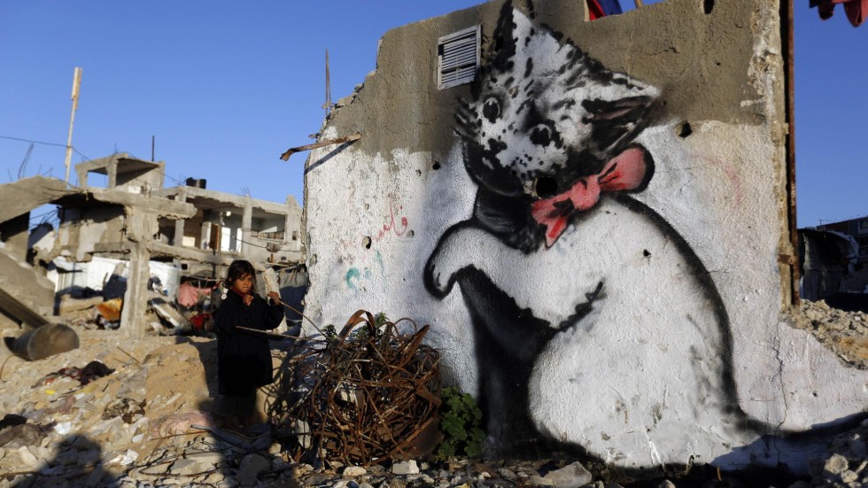 Graffiti artist Banksy leaves his mark in war-ravaged Gaza | South China Morning Post