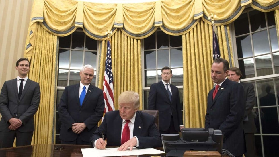 President Donald Trump gives the Oval Office a makeover introducing some new gold trim South