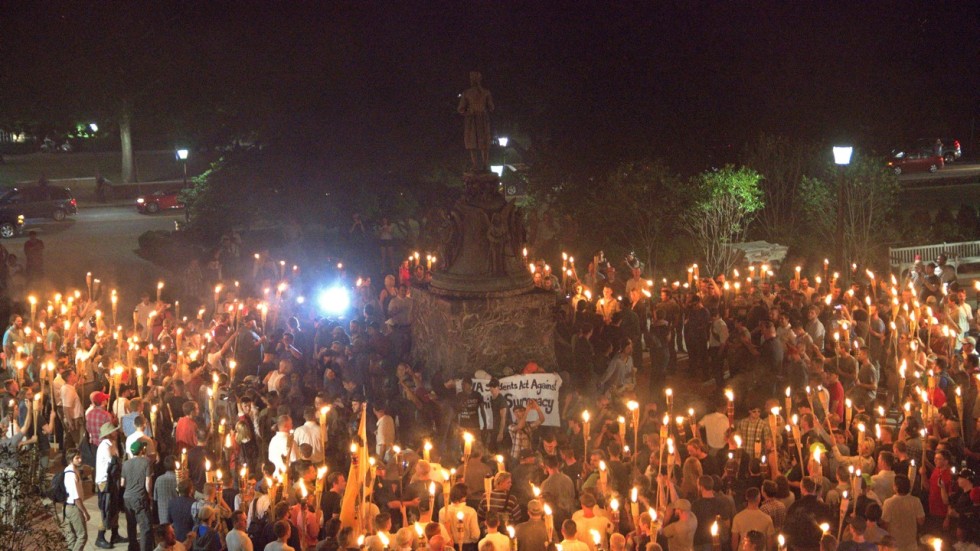 White nationalists with torches march on University of Virginia