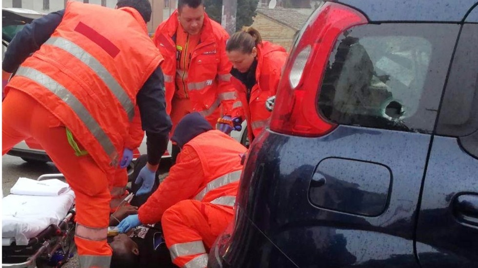 Image result for An African migrant shot by unknown person in the central city of Macerata in Italy