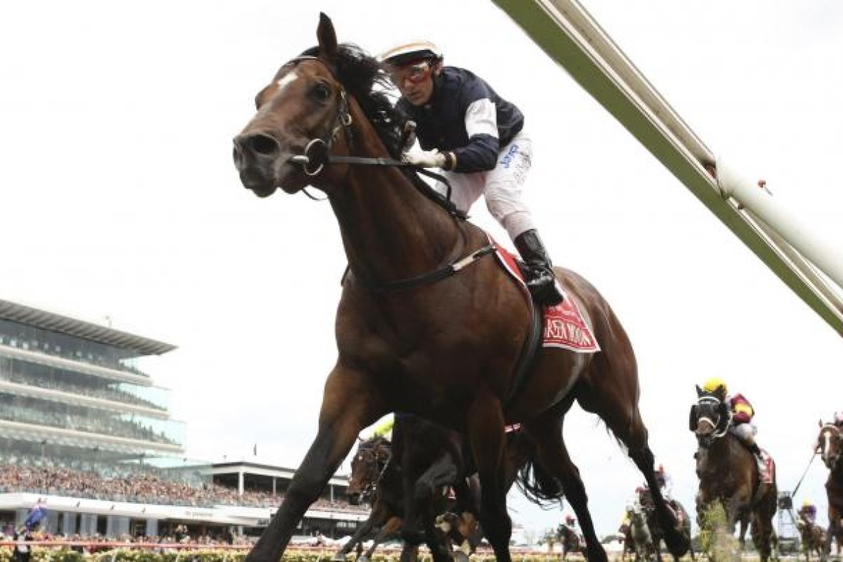 Prebble romps home on Green Moon, leaving 30-1 shot Fiorente trailing in second and Jakkalberry, at 80-1, in third. Photo: EPA