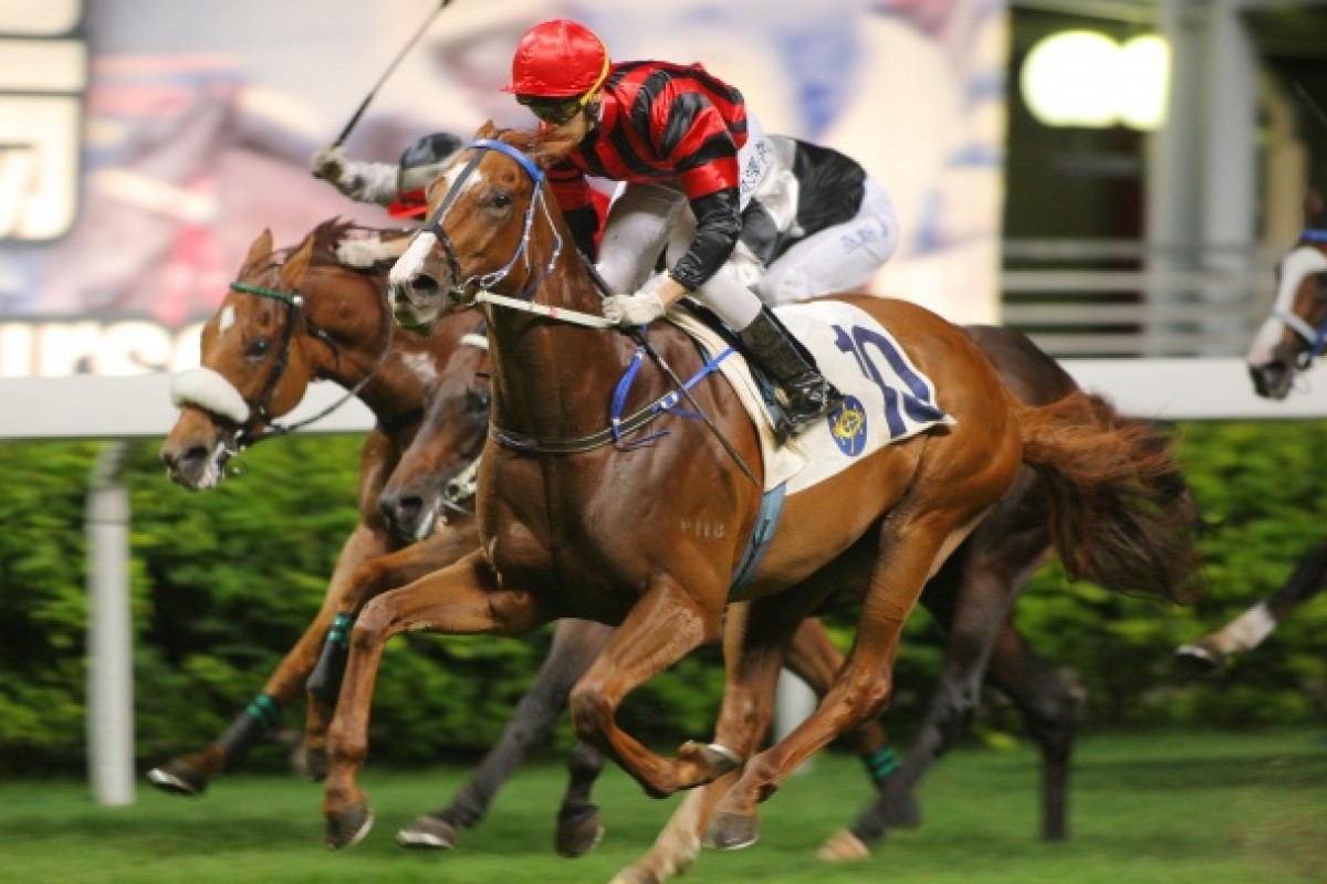 Rainbow Chic, ridden by Vincent Ho, wins the Happy Valley Vase and Caspar Fownes says he's one to watch next season. Photos: Kenneth Chan