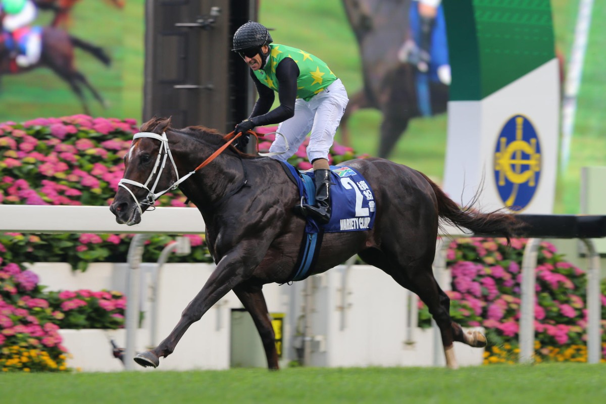 Variety Club put daylight between him and Hong Kong's best in the Champions Mile last Sunday. Photo: Kenneth Chan